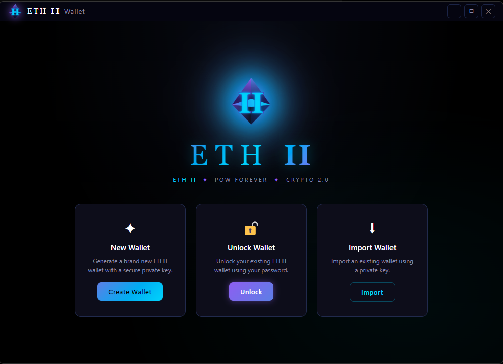 ETH II wallet home screen screenshot